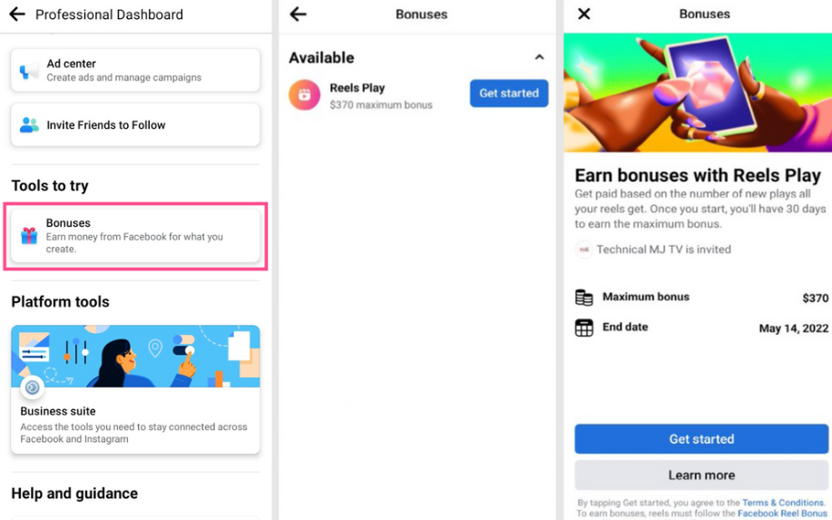 Facebook Reels Play Bonus Program