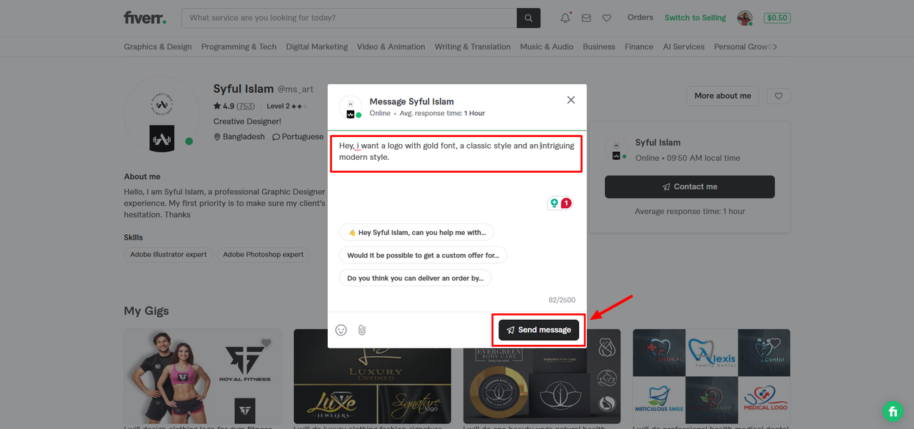 Envoyer un message au concepteur