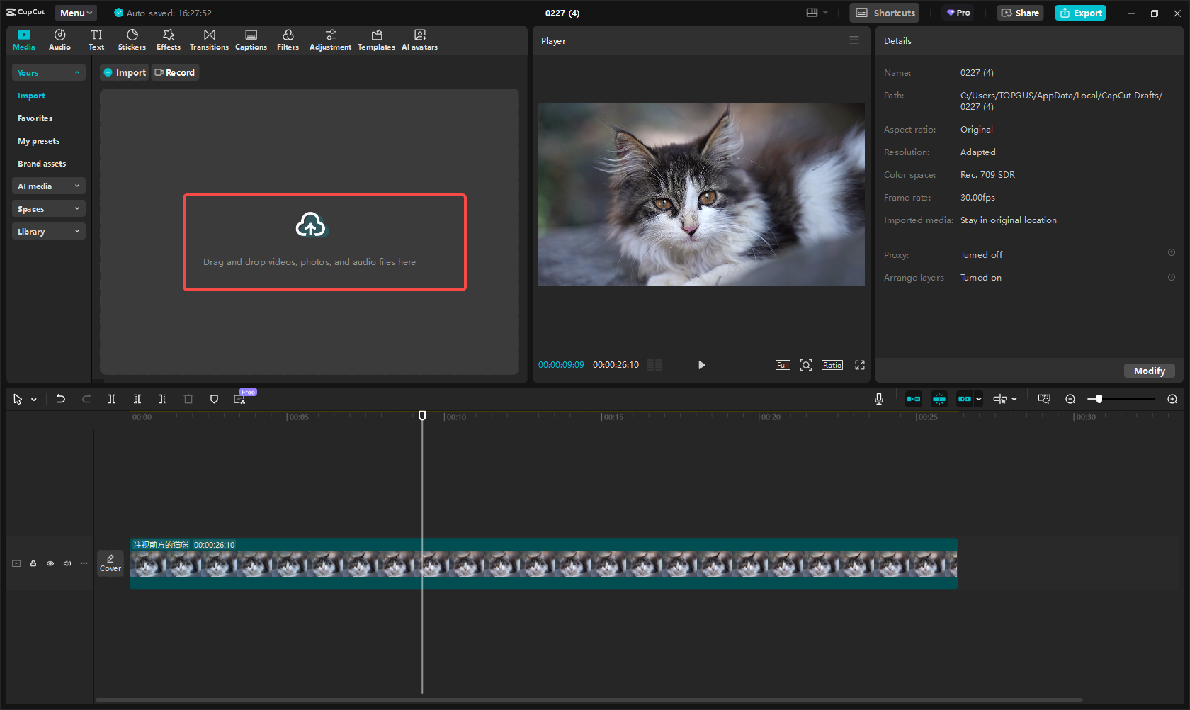 Impor file video Anda