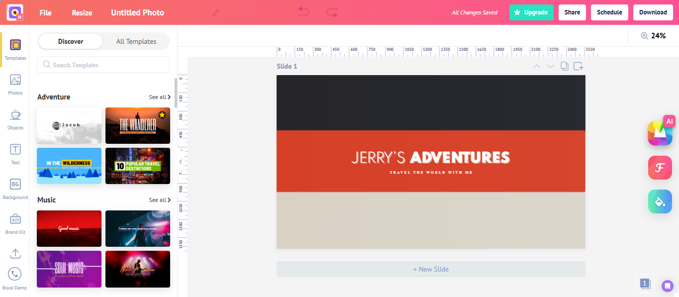 Make a YouTube header at Picmaker
