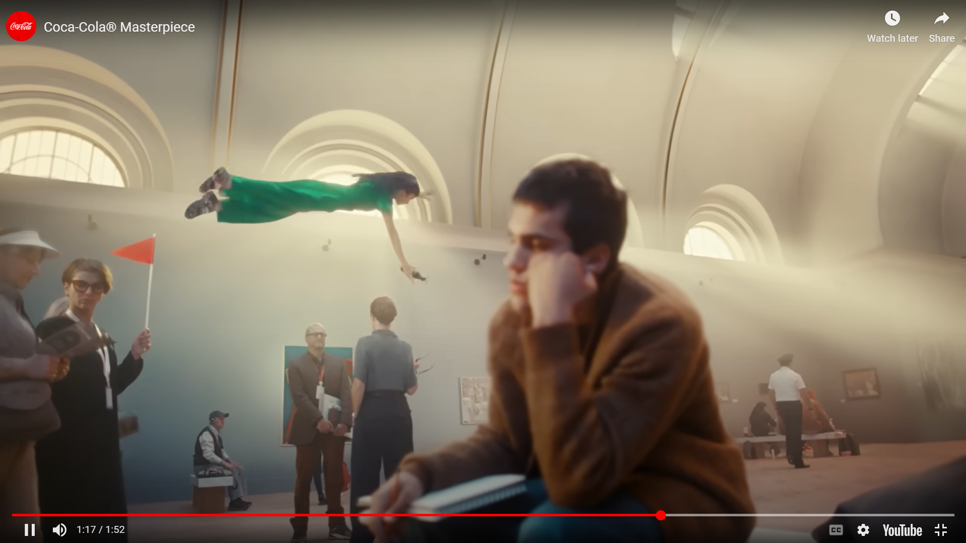 Coca-Cola 'nın yaratıcı sanat eserlerini içeren YouTube reklam örneği