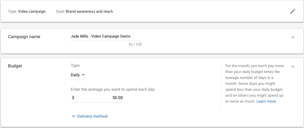 Set budget