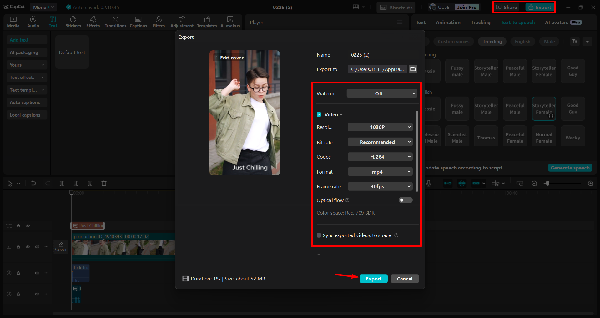 Mengekspor video dari editor video desktop CapCut