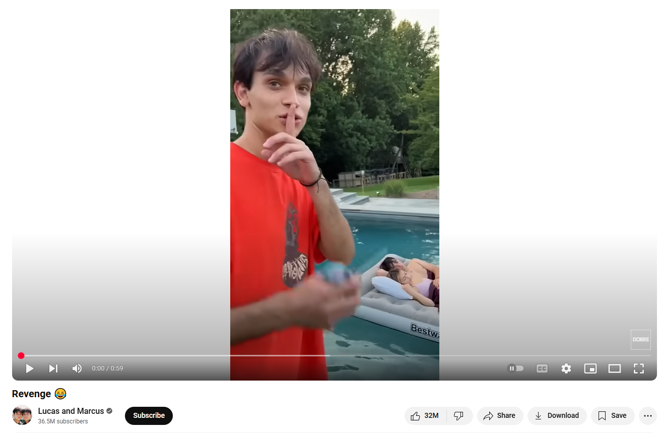 Lucas and Marcus Revenge - an amazing and most liked YouTube Short