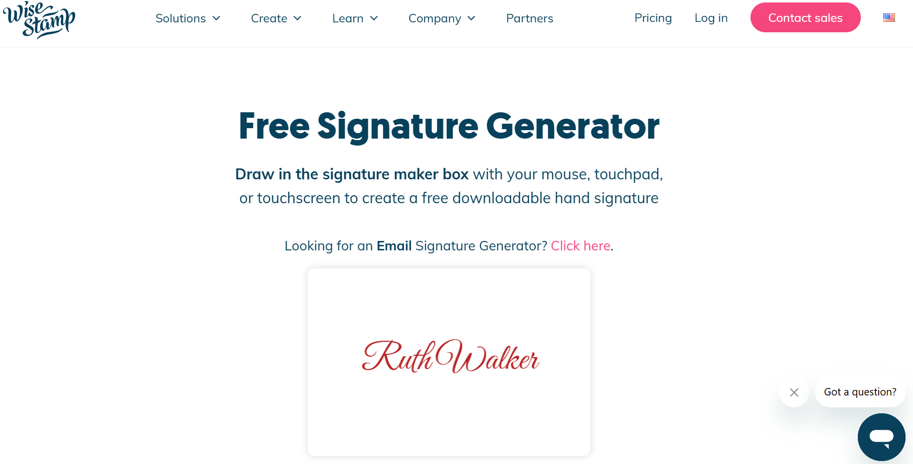 WiseStamp creatore di firma scritta a mano