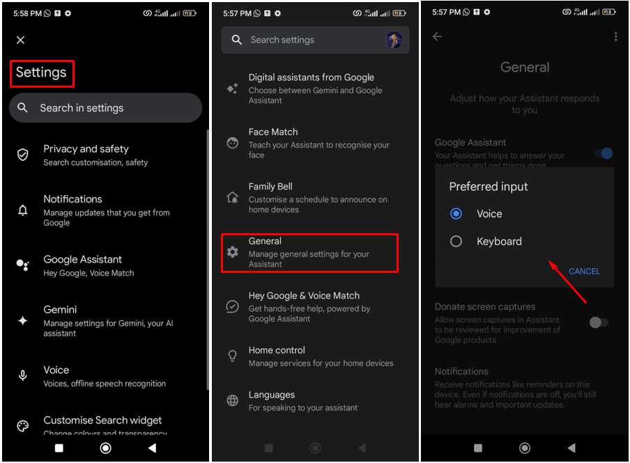 Cài đặt chế độ giao tiếp Google AI Assistant Android
