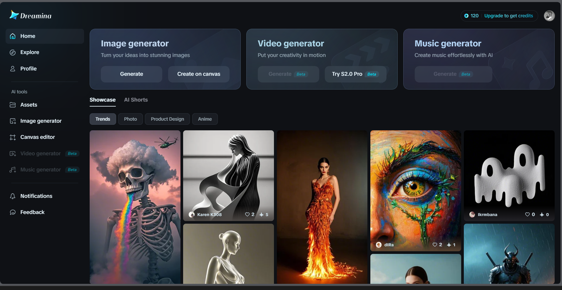 Dreamina interface