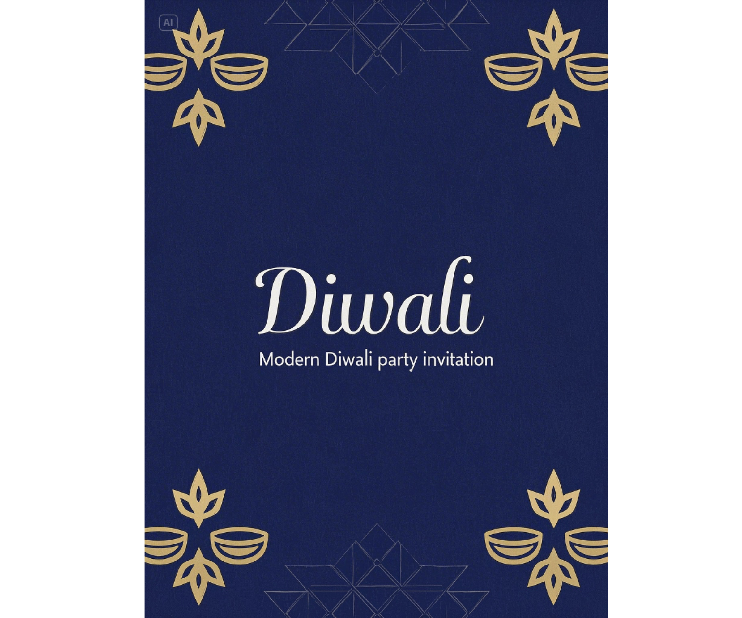Modern Diwali invitation