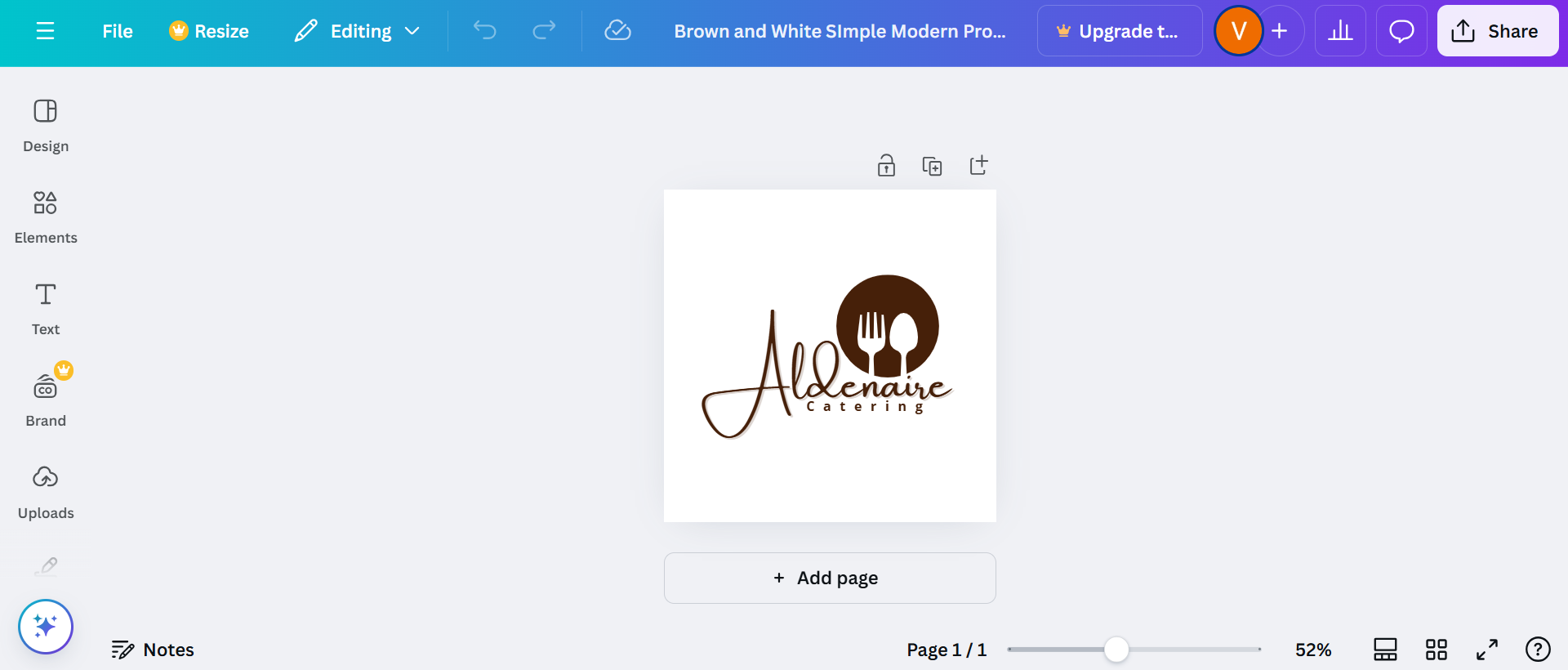 Canva's restaurant logo creator