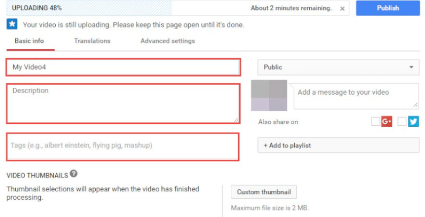 Enhance your video title and description with targeted keywords