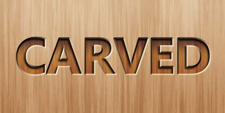 Use cases of a wood grain effect in Illustrator: Engraved typography effects