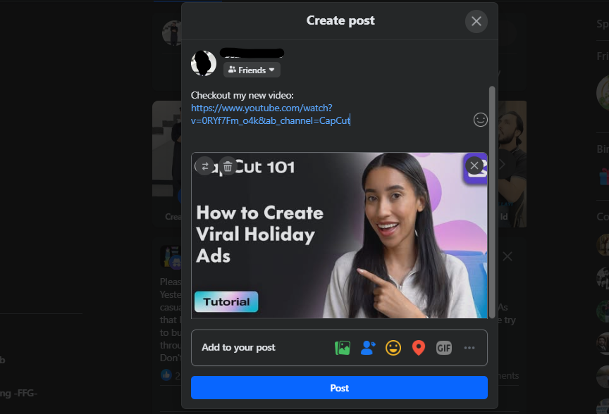 promote YouTube channel on Facebook