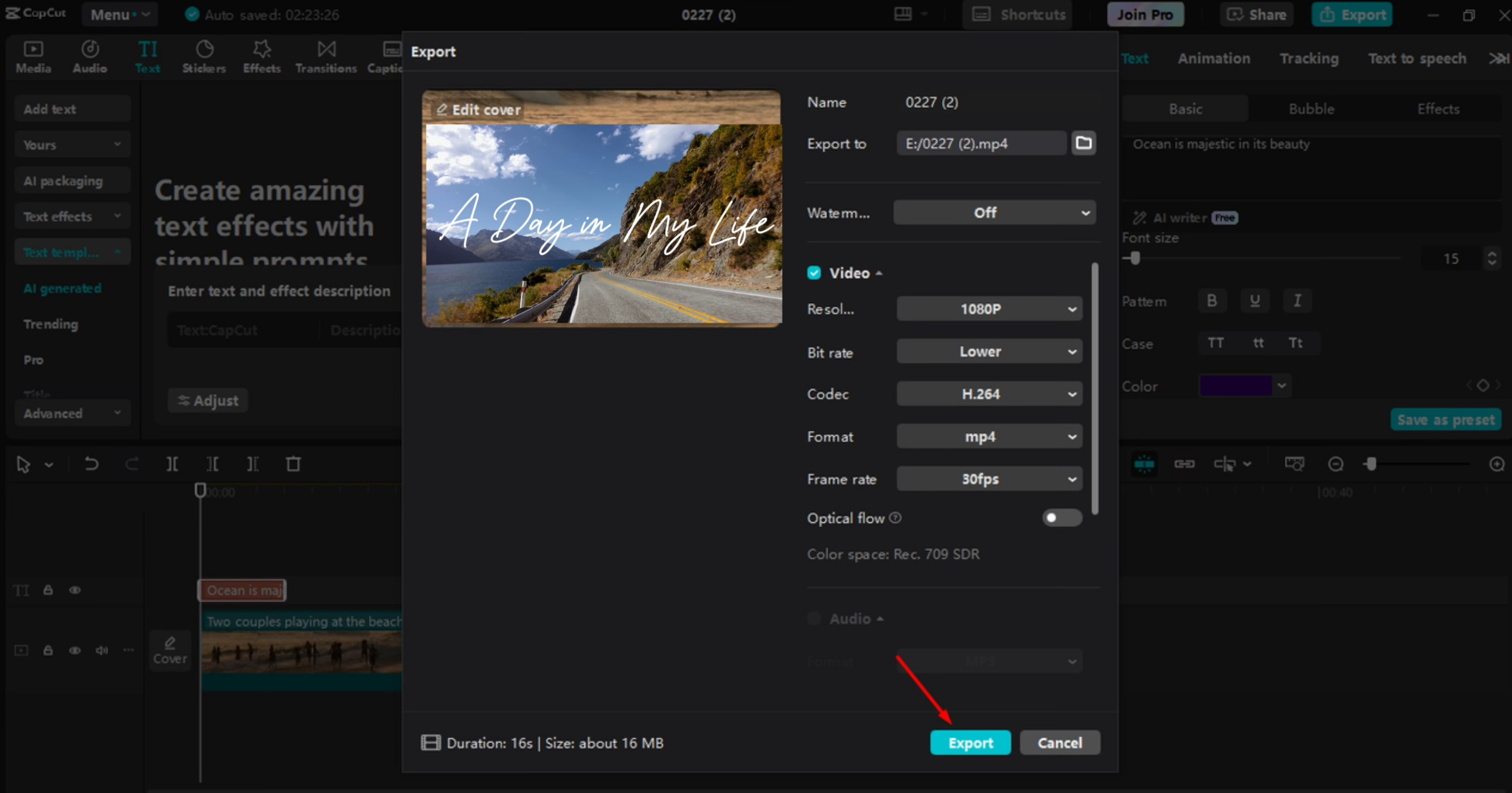 Een video exporteren vanuit de CapCut desktop video-editor