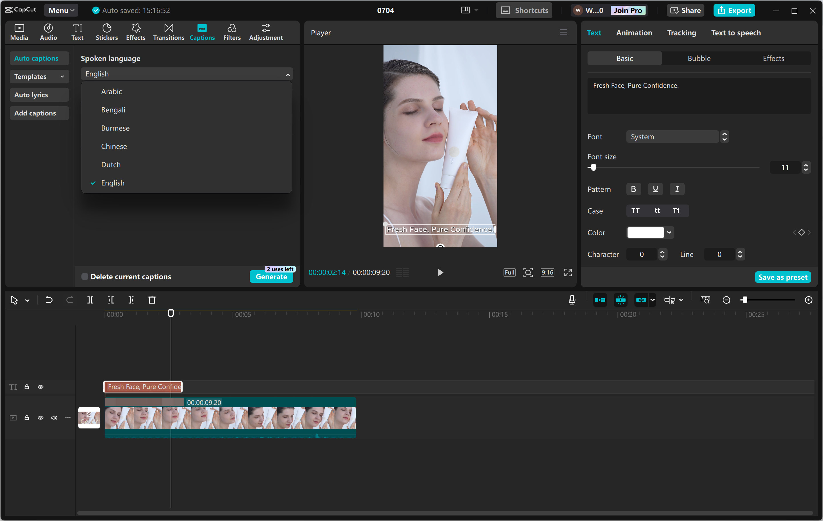 Interfaz de edición del CapCut editor de video de escritorio: la mejor herramienta para diseñar portadas de videos impresionantes