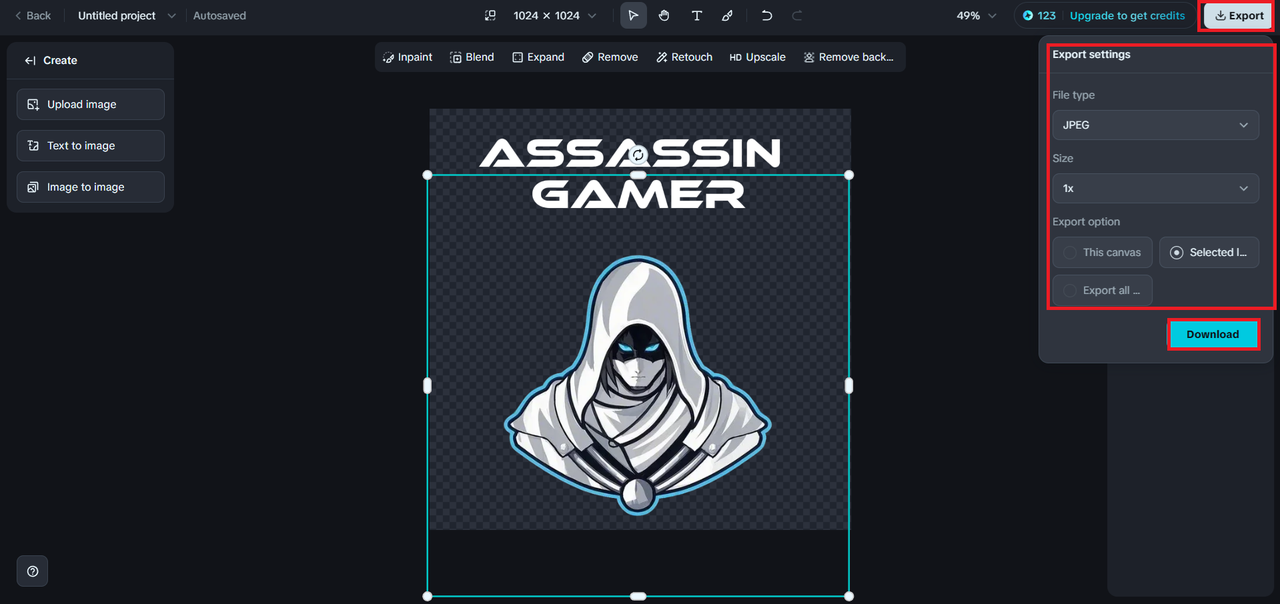 Download your final image