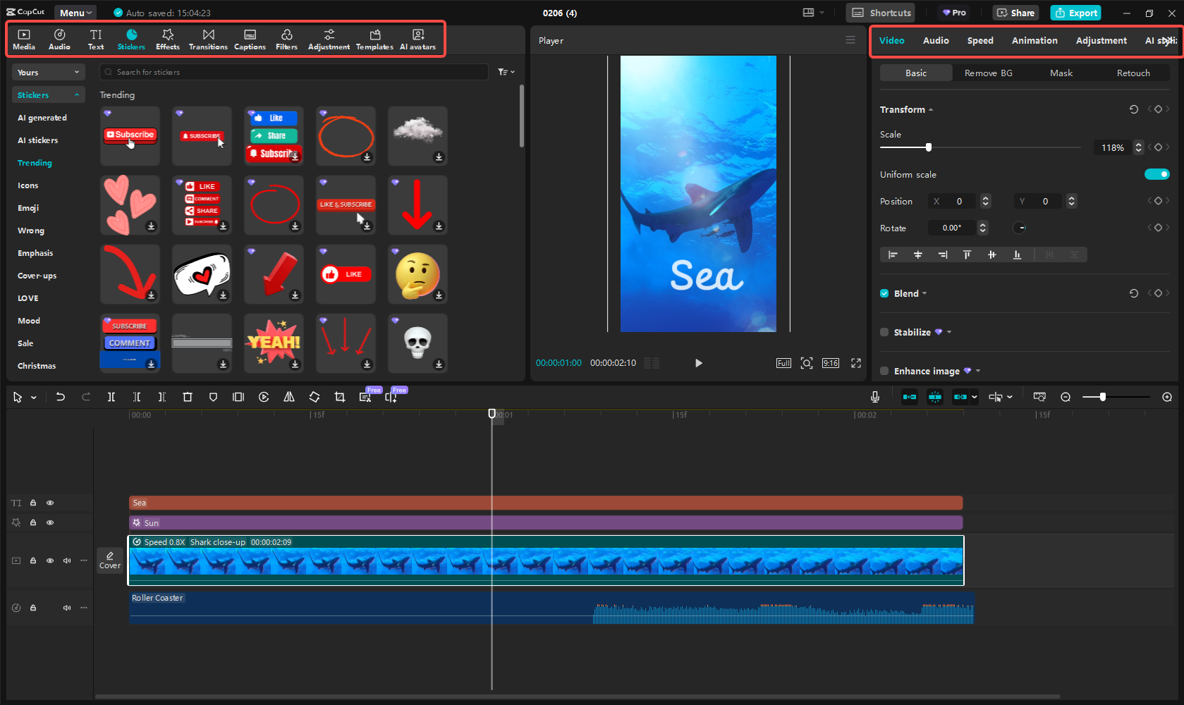 Edit Reel in CapCut