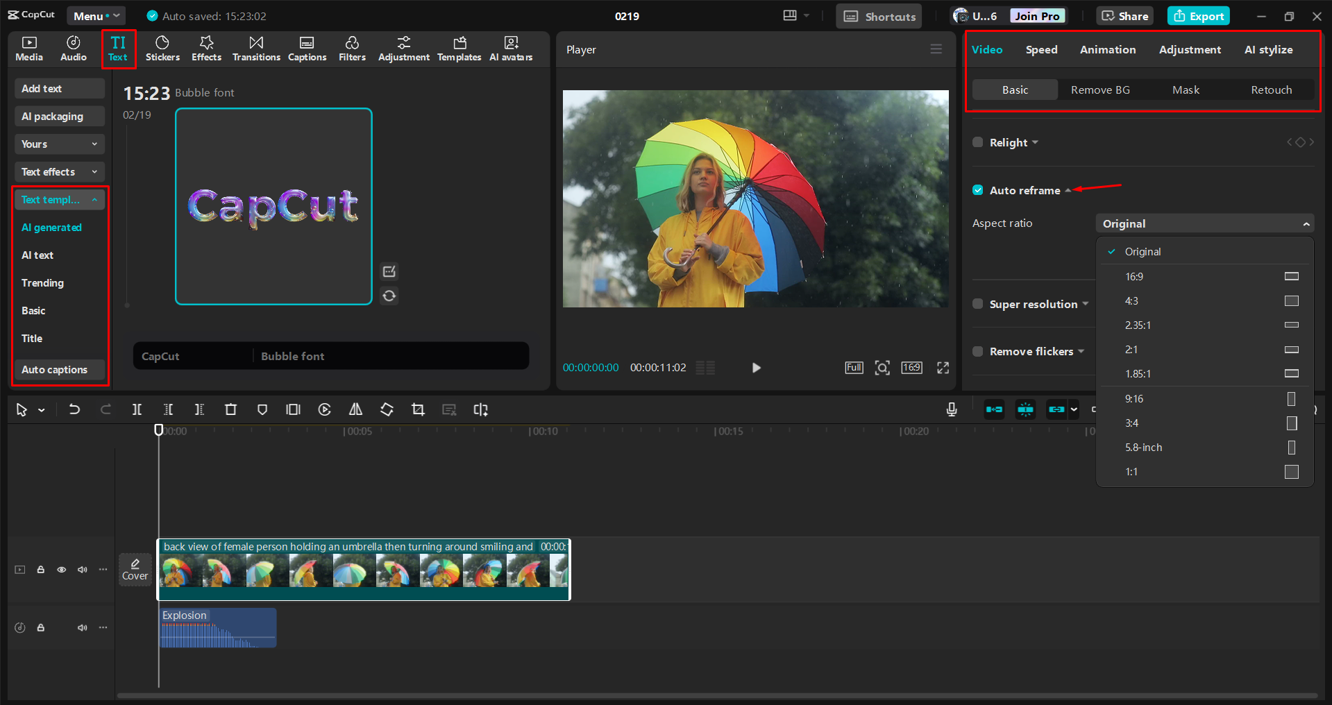 Migliorare un video con effetti corporei nell' CapCut editor video desktop