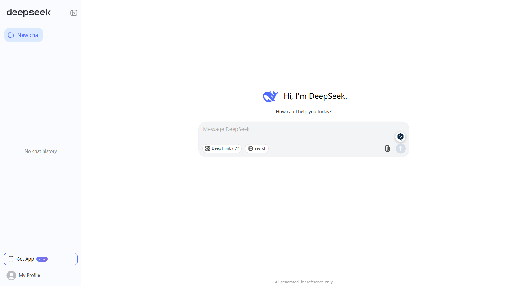 DeepSeek web sitesi