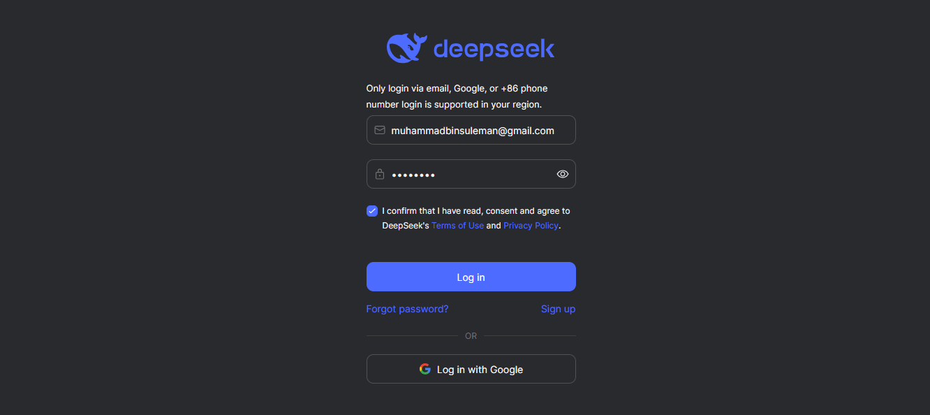 Посетите официальный сайт DeepSeek