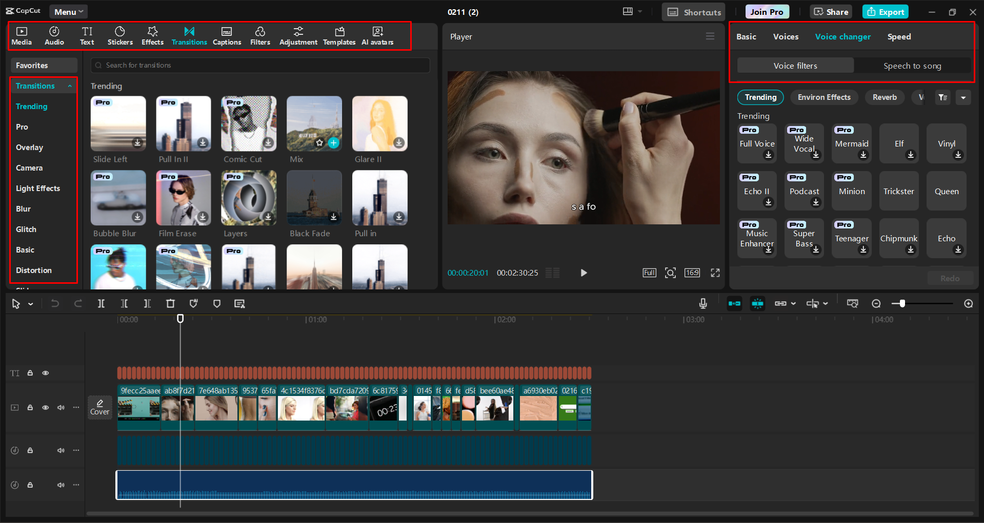 Bearbeiten des generierten Videos im CapCut Desktop-Video-Editor