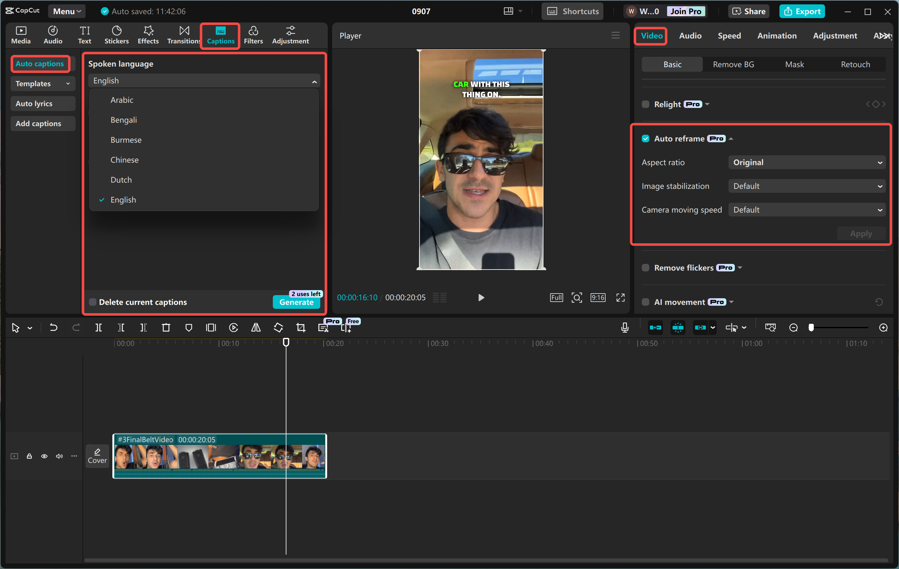 Enhancing TikTok video using the CapCut desktop video editor