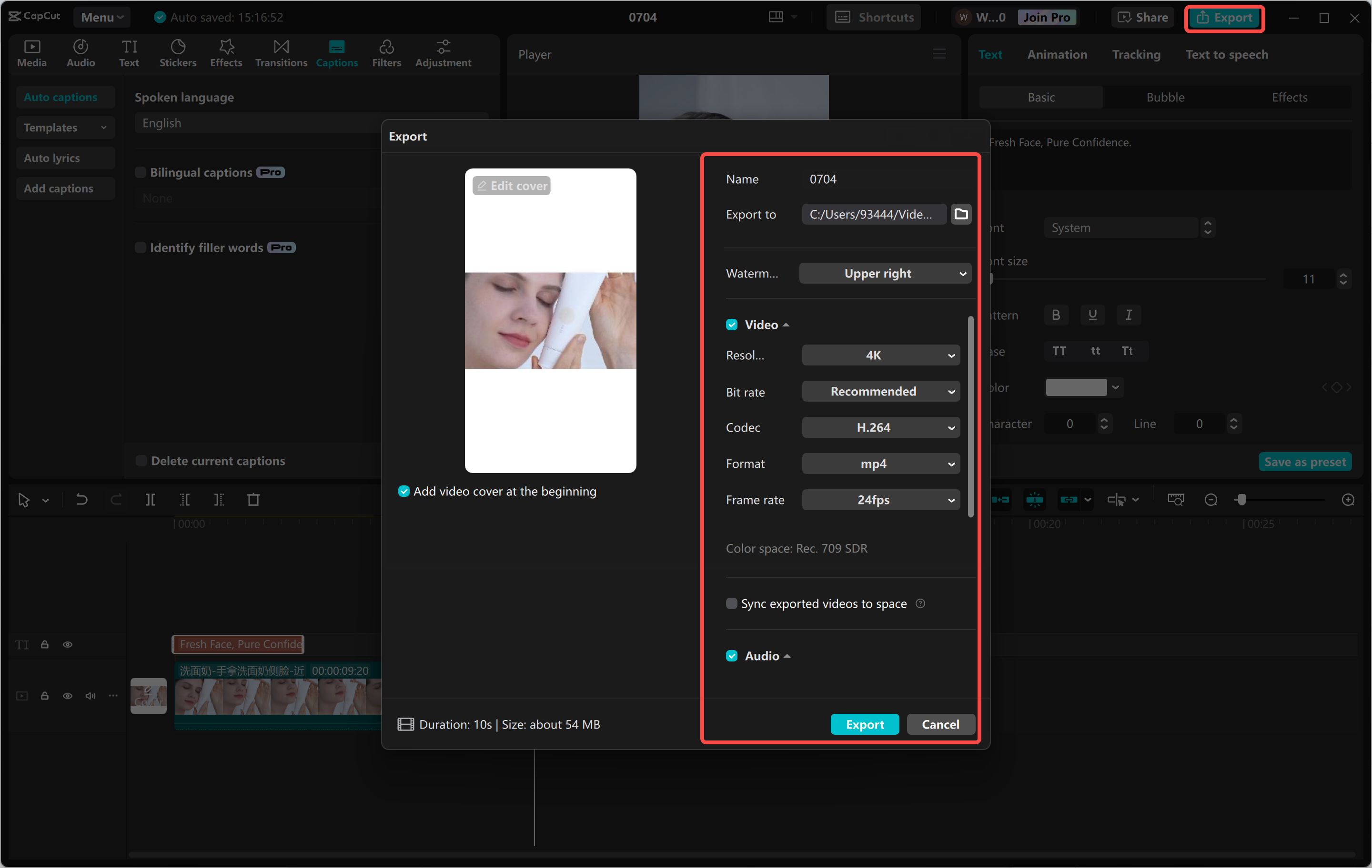 Mengekspor video dari editor video desktop CapCut