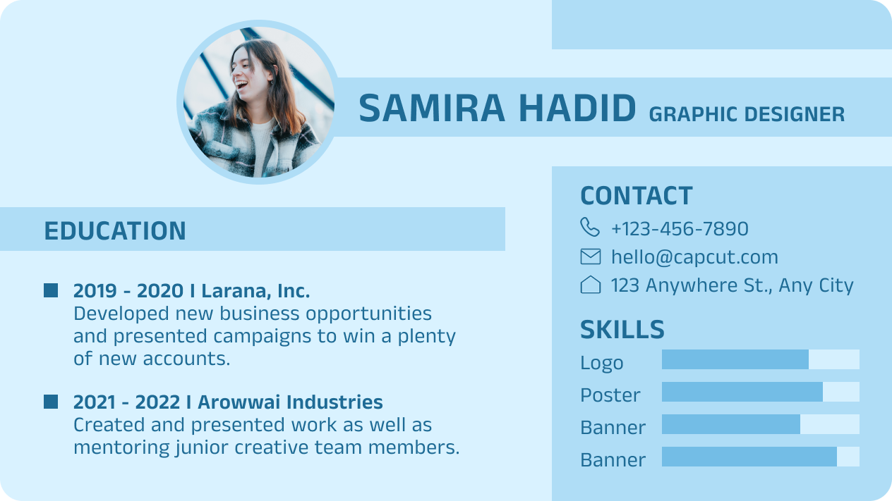 Design a creative CV by features