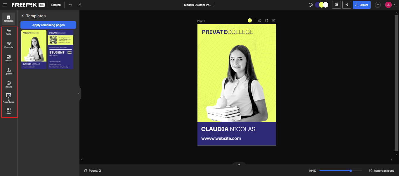 student id card making online free