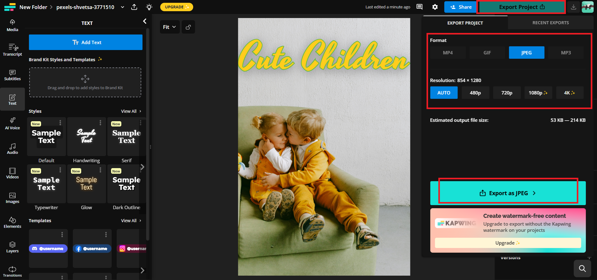 Export your project