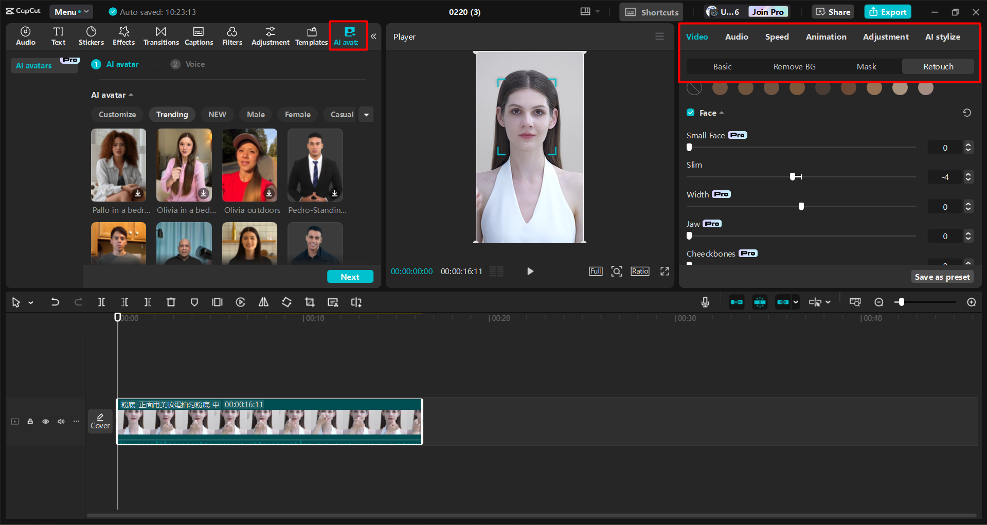 Editando um vídeo para o TikTok no editor de vídeo para desktop CapCut