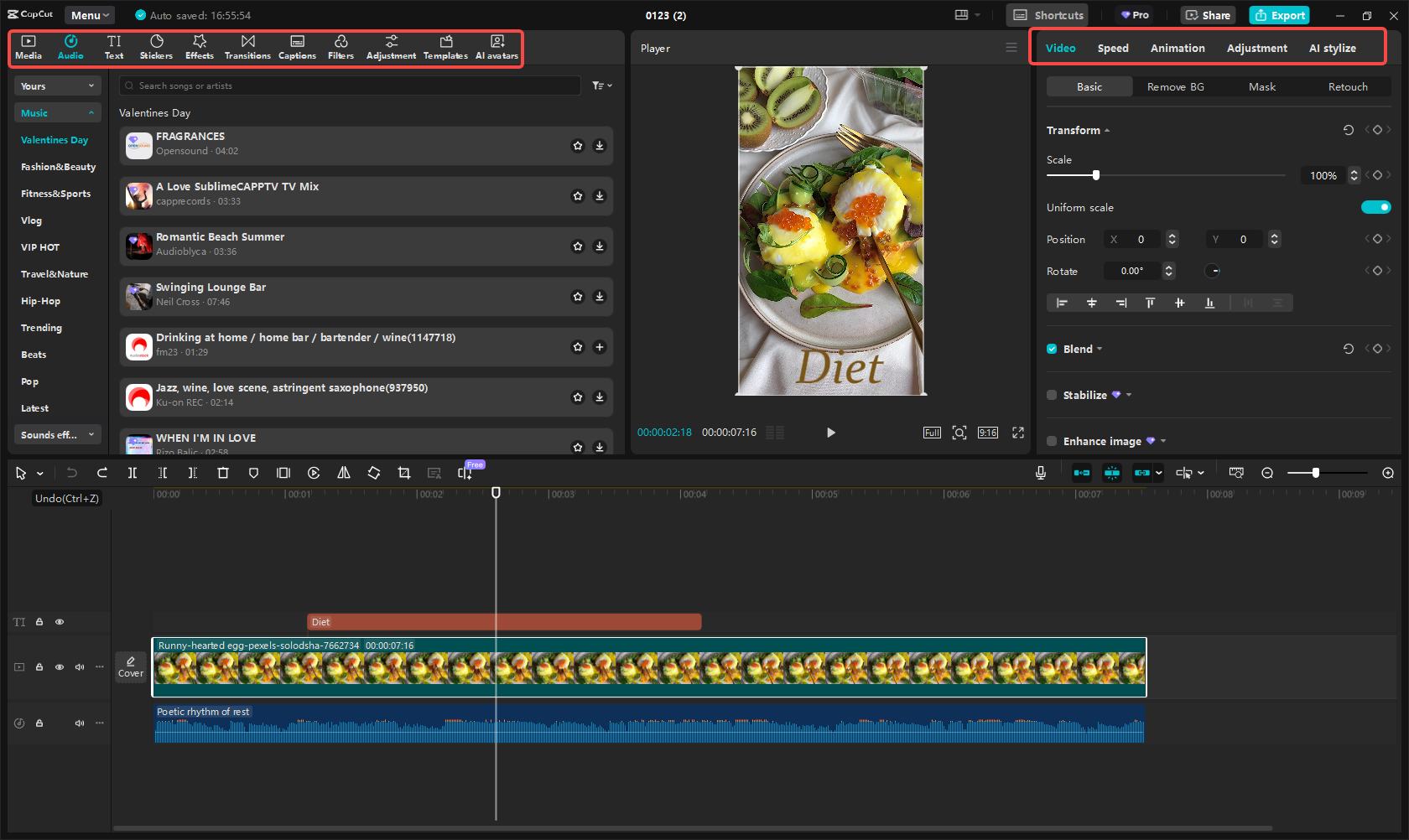 De Instagram-reel bewerken in CapCut