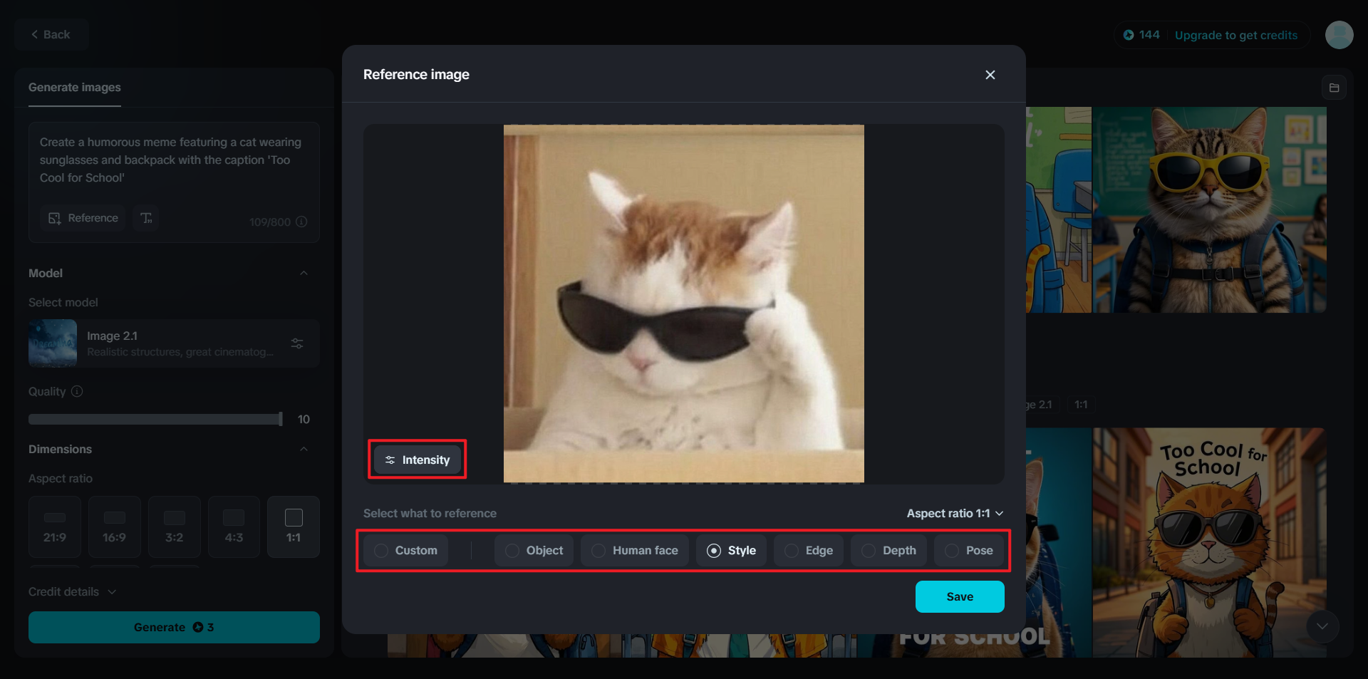Ajusta la configuración de tu foto de referencia