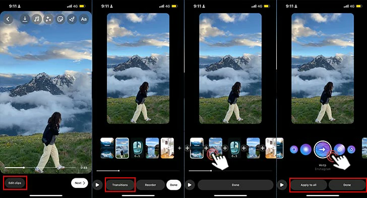 Haciendo una edición de reel estético para Instagram