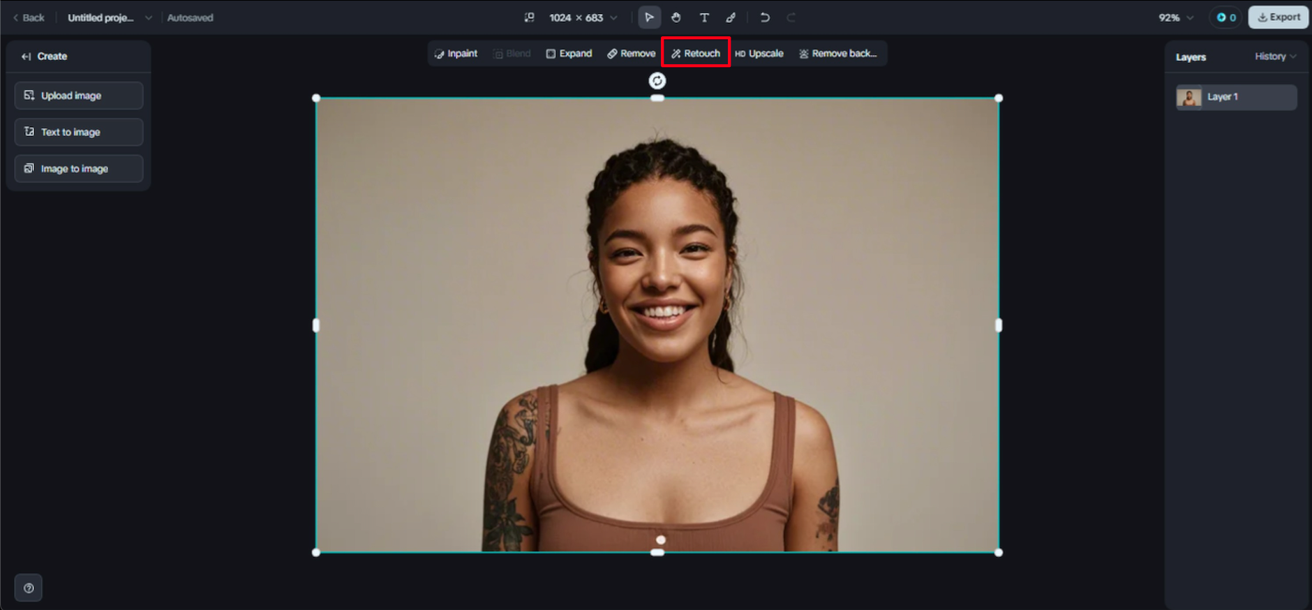 Retouch for sharpning