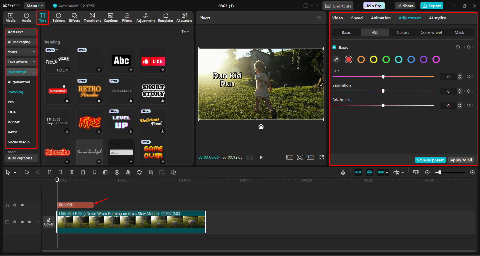 Usando el CapCut editor de video de escritorio para escribir texto en GIFs