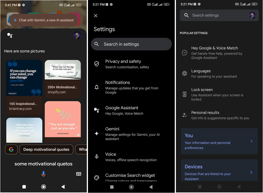 Hình ảnh hiển thị Google AI Assistant trên thiết bị di động