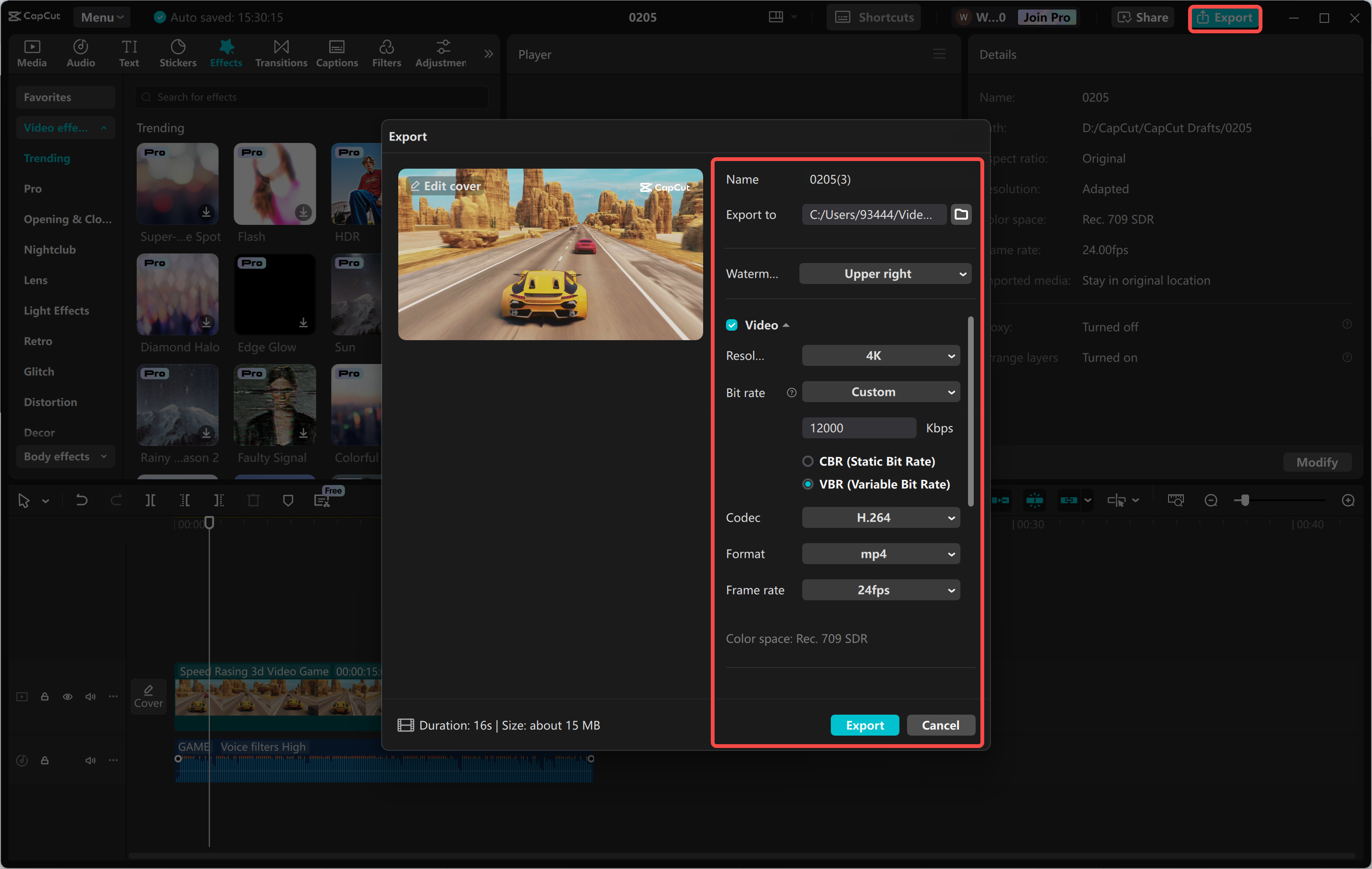 Exportieren des Videos nach der Bearbeitung aus dem CapCut Desktop-Video-Editor