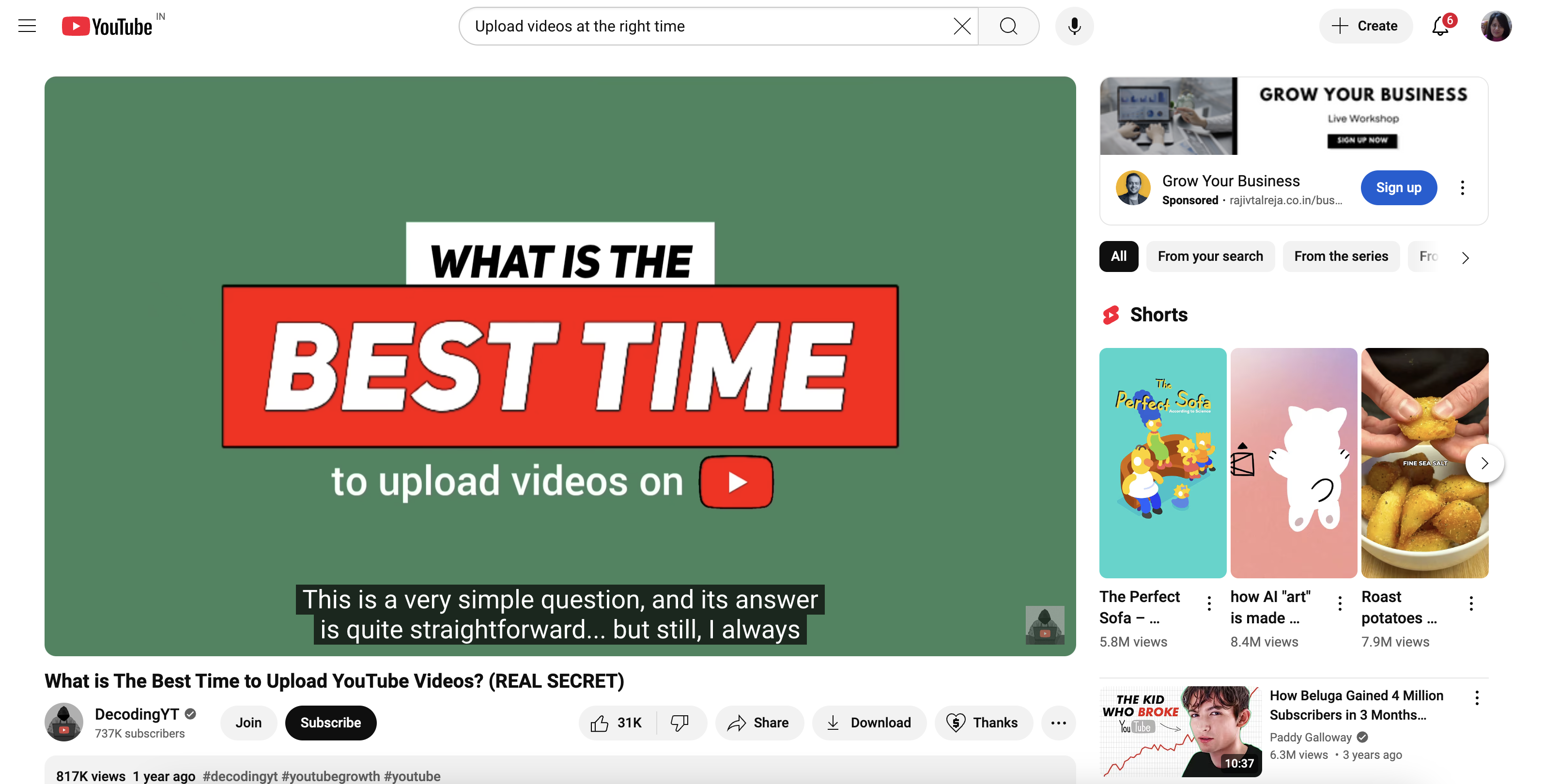 Upload videos at the right time