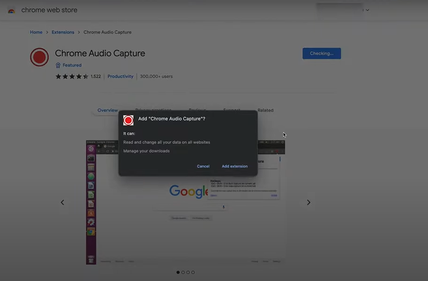 新增Chrome音訊捕獲擴充套件