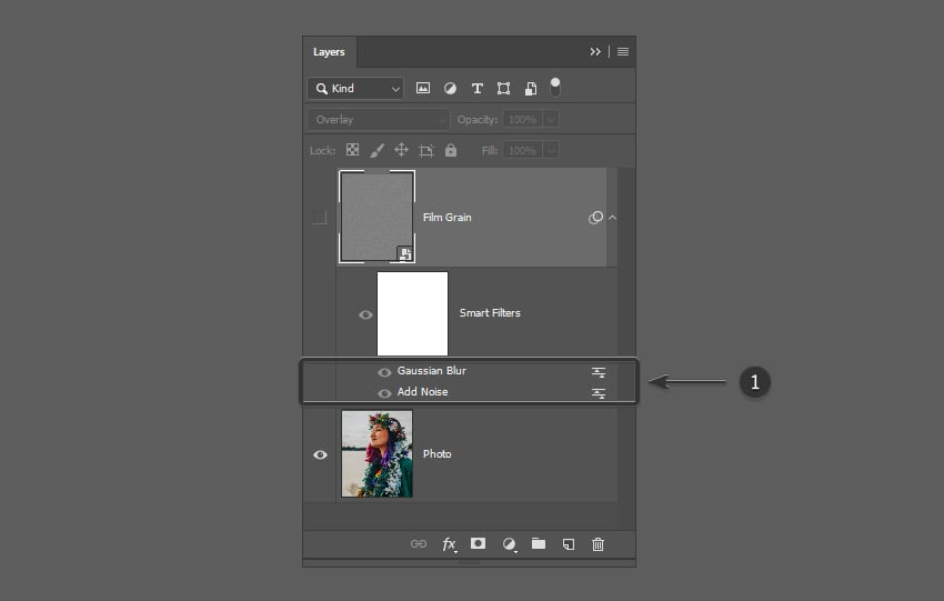 Mostrando cómo crear una capa granulada de Photoshop