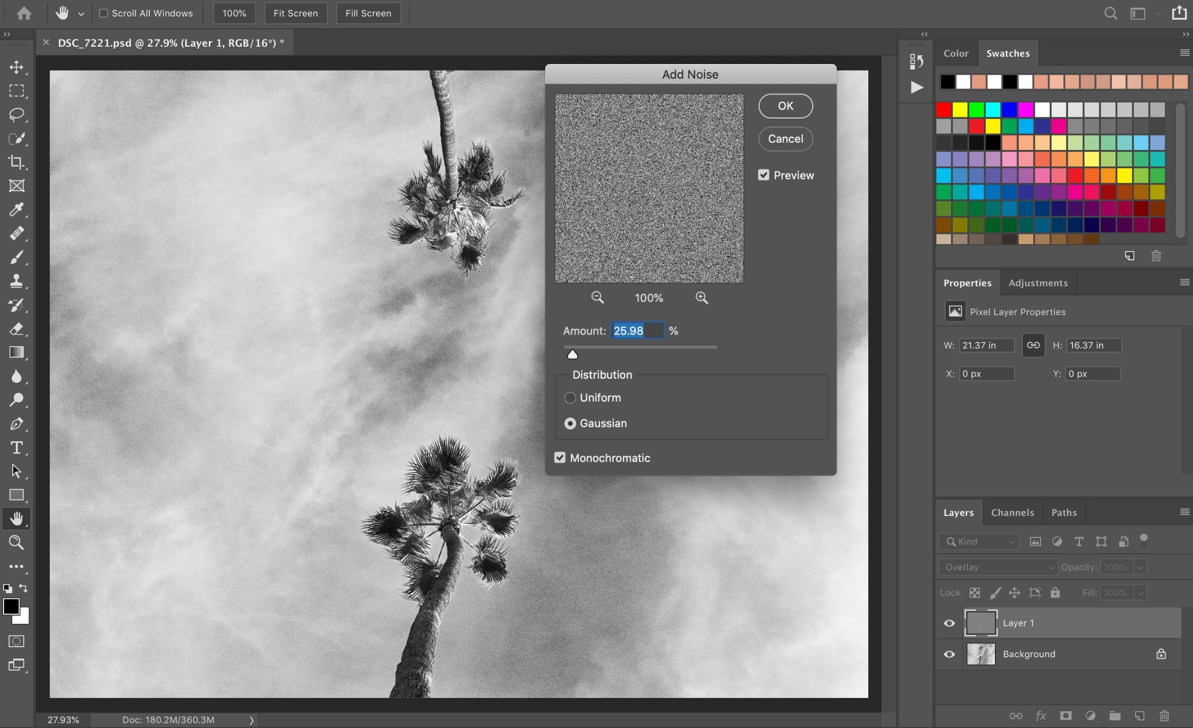 Apa itu overlay butiran film di Photoshop