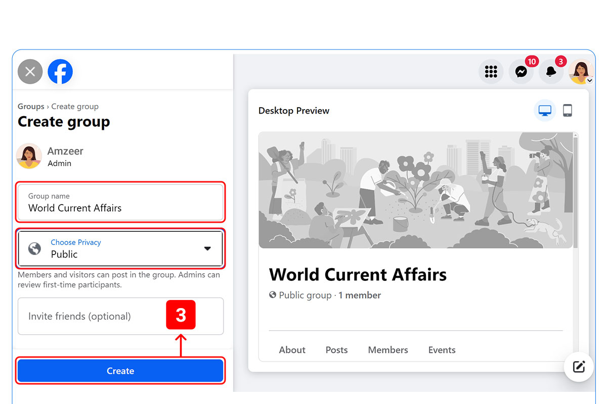 Facebook 'ta YouTube videolarının reklamını yapmak için bir grup oluşturma