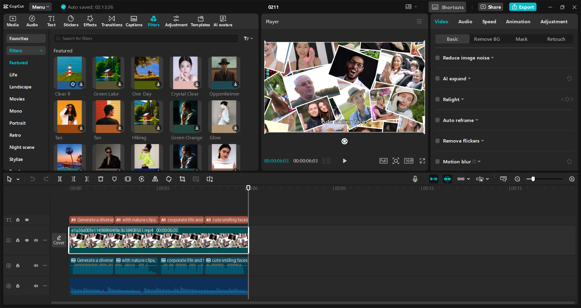 Die Schnittstelle des CapCut Desktop-Video-Editors - eine einfache Möglichkeit, Skripte in Videos zu konvertieren