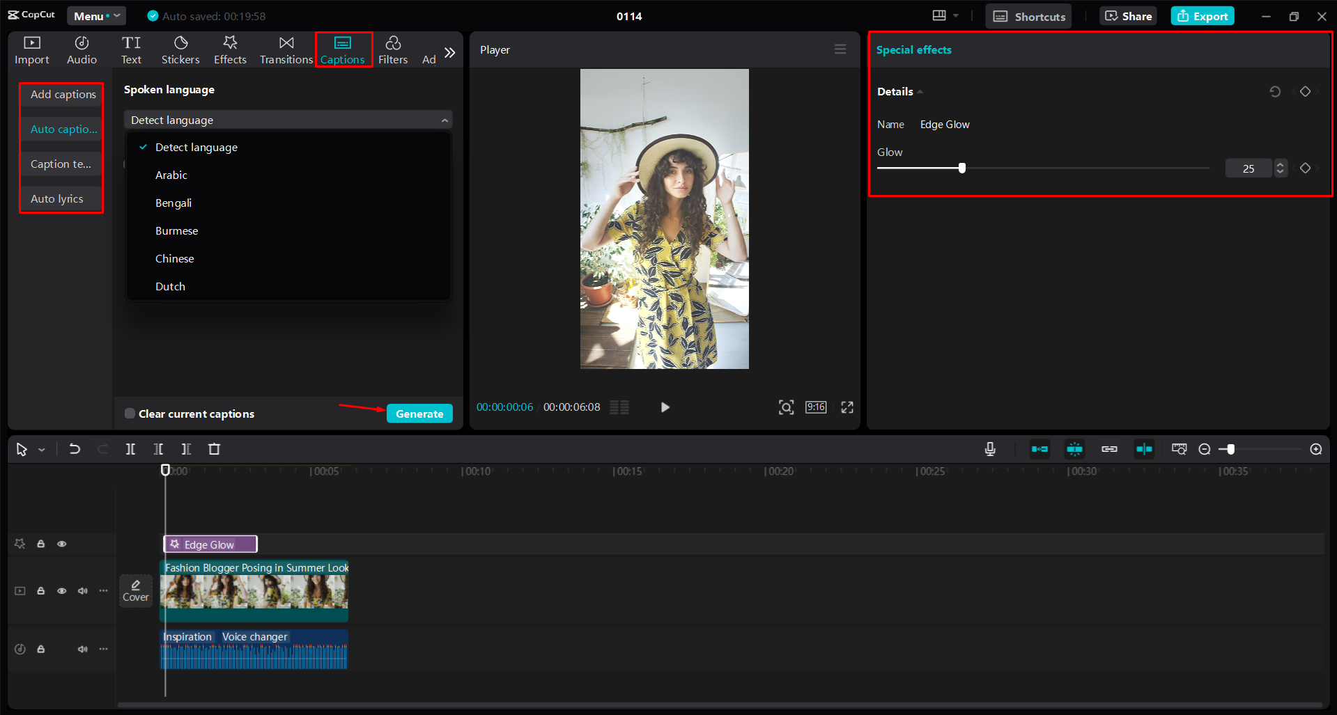 Personalizing a YouTube Short in the CapCut desktop video editor