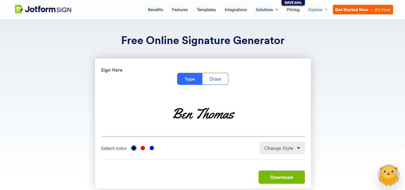 Online e signature creator free