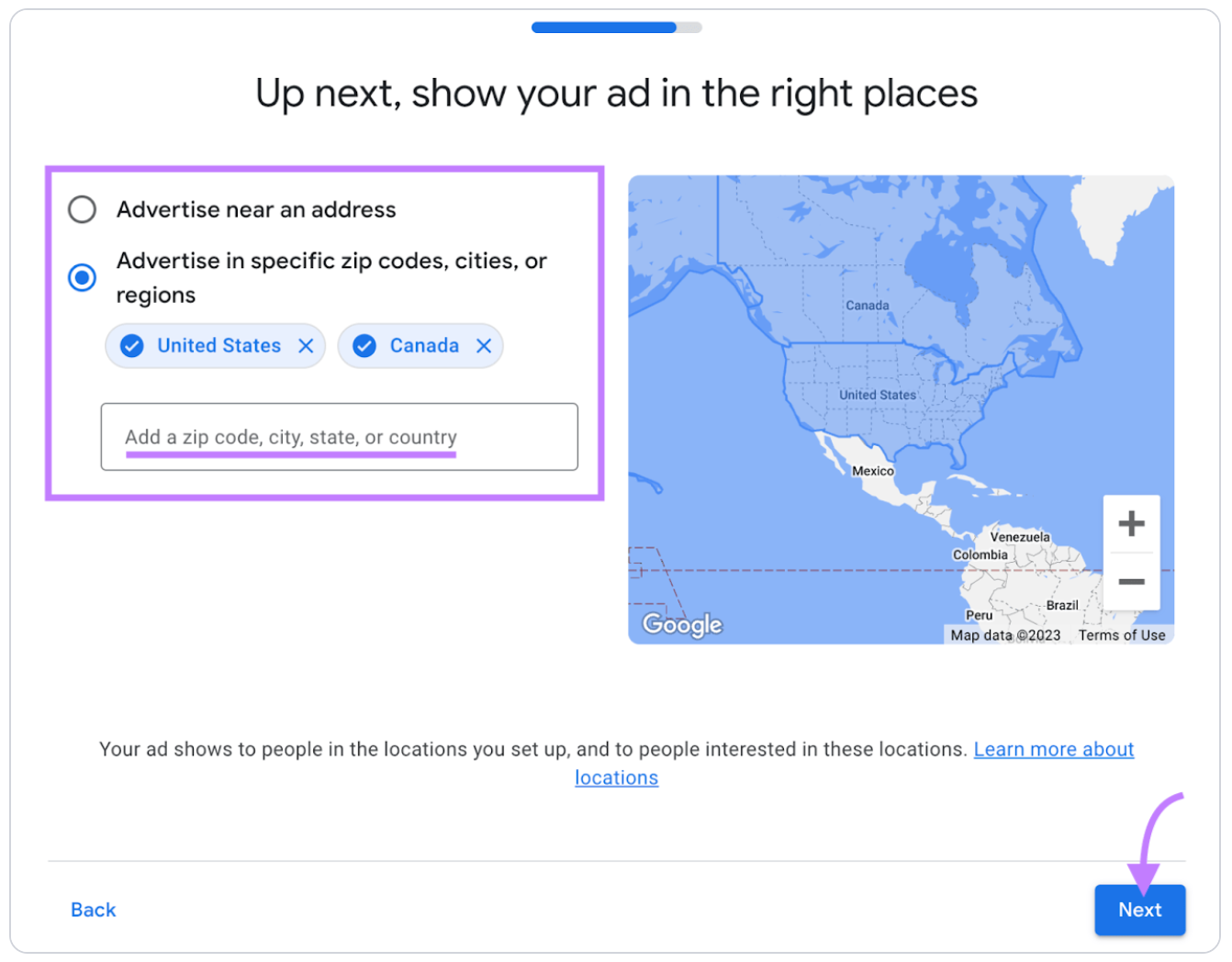Ciblez votre public par régions géographiques spécifiques