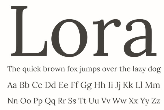 5 fontes exclusivas para escrever texto online: Lora
