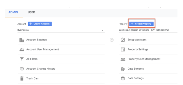 Creazione di una nuova proprietà in Google Analytics per i social media
