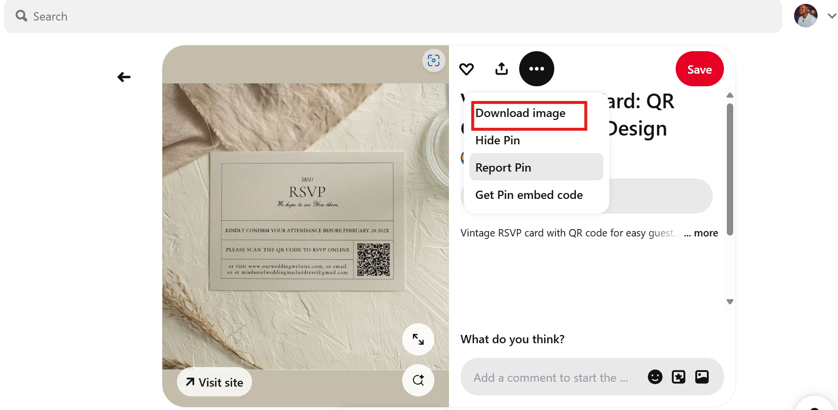 Custom RSVP postcards