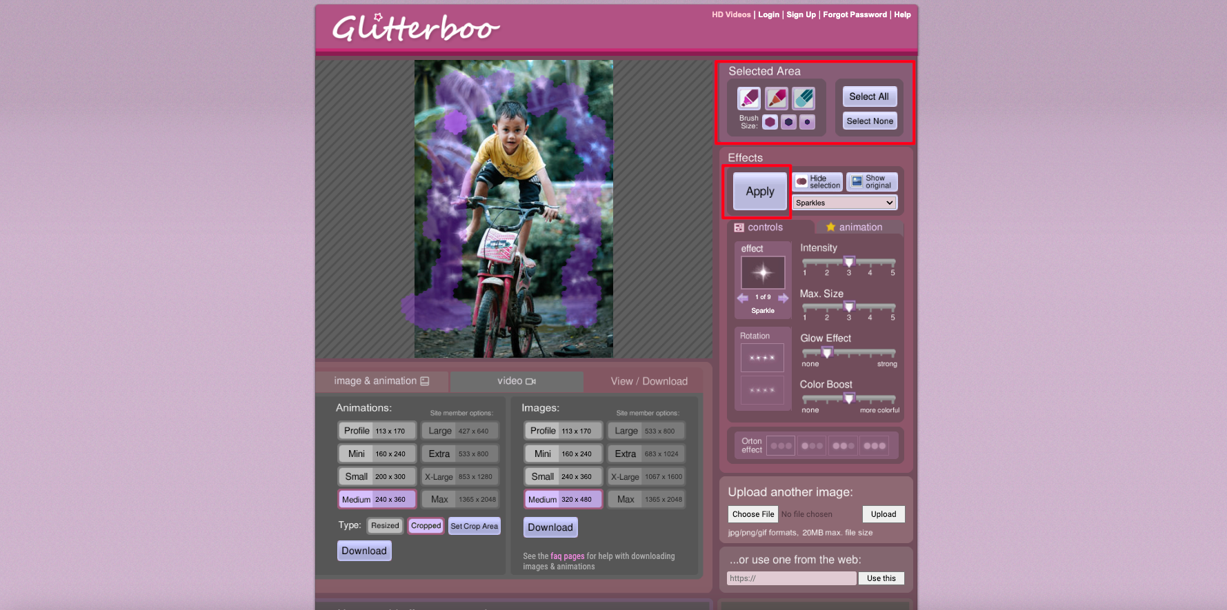 add glitter to photo online